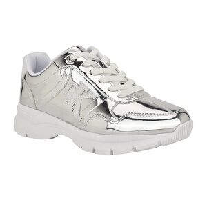 Calvin Klein Women's Metallic Silver Sneakers (New)